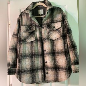 Thread & Supply - t shirt lined 
Plaid Fleece Shirt Jacket/ S